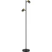 Globo Lighting Lampadaire en métal noir mat, 2 ampoules LED GU10