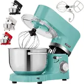 Arebos Robot de cuisine 1500W, Robot de cuisine, pétrin avec 2x bols en inox 4,5 & 5,5L, silencieux, 6 vitesses, turquoise