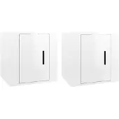 Syfax Meubles TV muraux 2 pcs Blanc brillant 40x34,5x40 cm