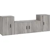 Syfax Ensemble de meubles TV 3 pcs Sonoma gris Bois d'ingénierie