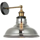 ITALUX Applique murale HUBERT laiton-doré-noir-fumé 1xE27x40W verre dim. : 25x28x28 cm IP20