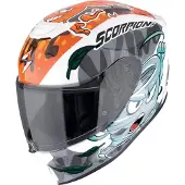 Scorpion Exo-JNR Air The4Elem Casque Intégral Blanc/Bleu/Orange S unisex