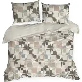 Eurofirany Satin literie 220x200 Spring 36 beige géométrique NEW24