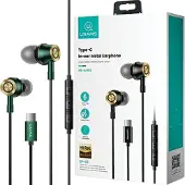 Usams Ep-43 Metal Stereo Headphones Usb-C Dark Green/Dark Green Hsep4302