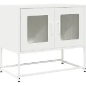 Syfax Meuble TV blanc 68x39x60,5 cm acier laminé à froid