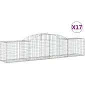 vidaXL Gabions avec arc surélevé 17 pcs. 300x50x60/80 cm Fer galvanisé