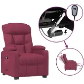 Syfax Fauteuil inclinable électrique Rouge bordeaux Tissu