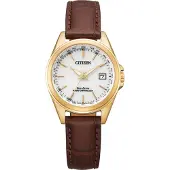 Citizen EC1183-16A Eco-Drive Montre femme radio-solaire brune/or rose
