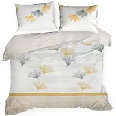 Eurofirany Parure de lit LEA/07 220x200 cm Feuilles de ginkgo