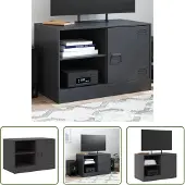 The Living Store Armoire TV noire 67x39x44 cm Acier