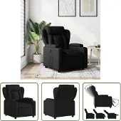 The Living Store Fauteuil relax noir tissu