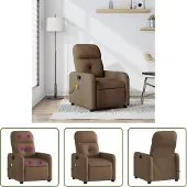 The Living Store Fauteuil de massage Marron Tissu