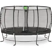 Exit Lotus Premium Trampoline ø427cm – Sur pieds – Rond – Trampoline de Jardin – Noir