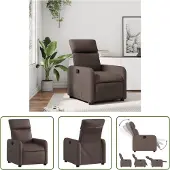 The Living Store fauteuil inclinable en simili cuir marron
