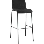 CLP Tabouret de bar Hoover tissu 4 pieds piètement noir