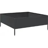 Syfax Lit surélevé de jardin noir 100x100x41 cm acier