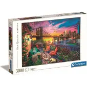 Clementoni Puzzle CLE 3000 HQ Manhattan Balcon Coucher de Soleil 33552