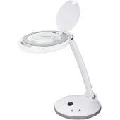 Goobay 60363 Lampe loupe à LED sur pied, 6 W 80-450 lm, intensité lumineuse variable, lentille en verre 100 mm, grossissement 1,75 fois, 3 dioptries