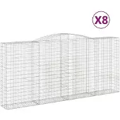 vidaXL Gabions avec arc surélevé 8 pcs. 400x50x180/200cm Fer galvanisé