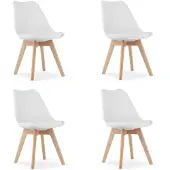 Leobert Chaise Valora MARK blanche x4 | Ensemble de 4 chaises blanches pour une assise élégante