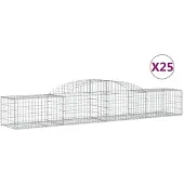 vidaXL Gabions avec arc surélevé 25 pcs. 300x50x40/60 cm Fer galvanisé
