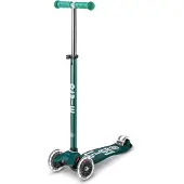 Micro mobility Micro Maxi Scooter Deluxe ECO LED vert - trottinette durable pour enfants avec roues LED