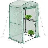 Relaxdays Serre avec étagère RD41451 - Serre avec porte enroulable