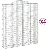 vidaXL Gabions avec arc surélevé 4 pcs. 200x50x220/240cm Fer galvanisé
