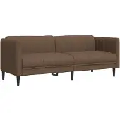 vidaXL Canapé 3 places marron similicuir aspect daim