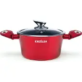 Excelsa Casserole Phoenix 24 Cm Aluminium Rouge