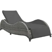 Syfax Chaise longue avec coussin Résine tressée Anthracite