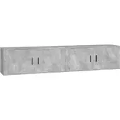 Syfax Meubles TV muraux 2 pcs gris béton 100x34,5x40 cm