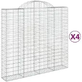 vidaXL Gabions avec arc surélevé 4 pcs. 200x50x180/200cm Fer galvanisé