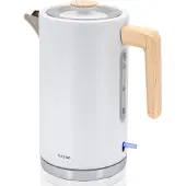 Briebe KT1165WHT Bouilloire nordique 1,7L électrique à ébullition rapide, sans BPA, socle 360° blanc