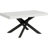 Itamoby Table Extensible 90X160/264 Cm Volantis Frêne Blanc Structure Anthracite