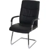 Mendler Chaise de conférence HWC-A49, chaise visiteur cantilever, similicuir noir