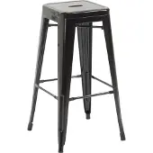 CLP Tabouret de bar Joshua V2 avec repose-pieds,noir