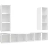 Syfax Meubles TV muraux 4 pcs Blanc Bois d'ingénierie