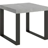 Itamoby Table Extensible 90X90/246 Cm Tecno Cemento Structure Anthracite