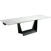 ANGEL CERDA SL Angel Cerdá Table de salle à manger extensible rectangulaire marbre porcelaine acier noir 1014