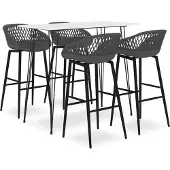 Syfax Ensemble de bar 5 pcs Blanc et gris