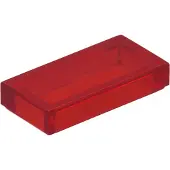 LEGO 50 carreaux 1x2, rouge transparent