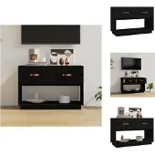 vidaXL Meuble TV Noir 90x40x60 cm Pin massif - Meubles TV