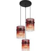 Globo Lighting Suspension noire Gorley avec verre rouge Ø 47cm