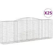 vidaXL Gabions avec arc surélevé 25 pcs 400x50x140/160cm Fer galvanisé