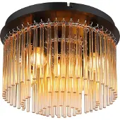 Globo Lighting Plafonnier noir Gorley avec verre ambré Ø 32cm