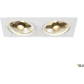 SLV New Tria 300 ES111 GU10 Plafonnier encastré carré blanc 2 flammes
