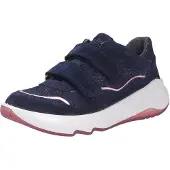 Superfit Melody : Chaussures de sport plates pour filles, chaussures d'intérieur à scratch, couleur bleue, pour le quotidien
