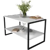 VCM Table d'appoint en bois | Table basse dans un style industriel simple | Dimensions env. H. 50 x W. 90 x D. 50 cm | Table salon | Table basse - Insasi L