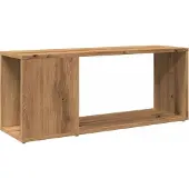 Syfax Meuble TV chêne artisanal 80x24x32 cm bois d'ingénierie